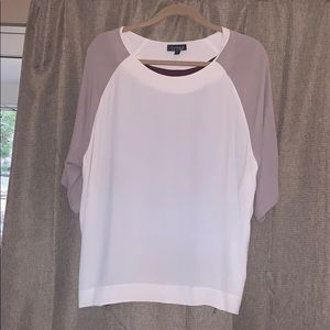 Topshop tricolor boxy blouse with zipper detail